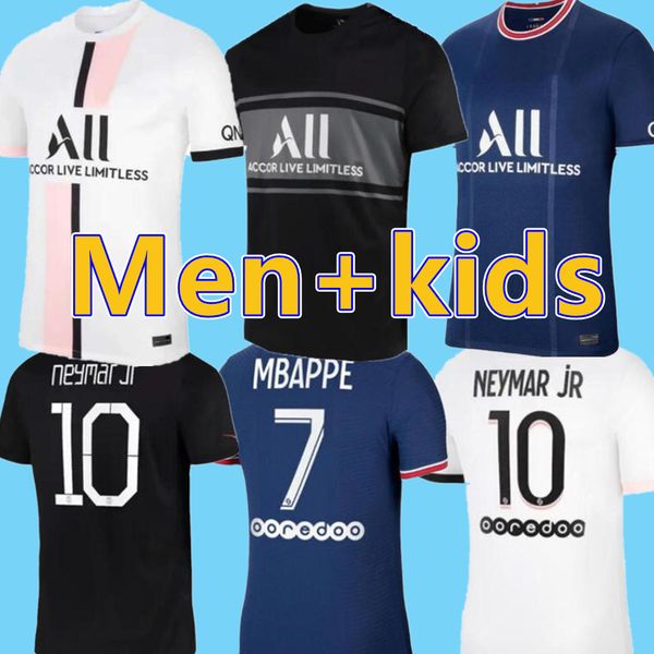 

player version messi mbappe soccer jerseys hakimi sergio ramos 21 22 maillots de football shirt 2021 2022 marquinhos verratti men kids unifo, Black;yellow