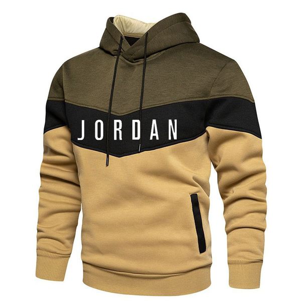 

2021 fashion brand men's hoodies splicing spring autumn male casual mens designers sweatsuit solid color hombre streetwear women design, Black