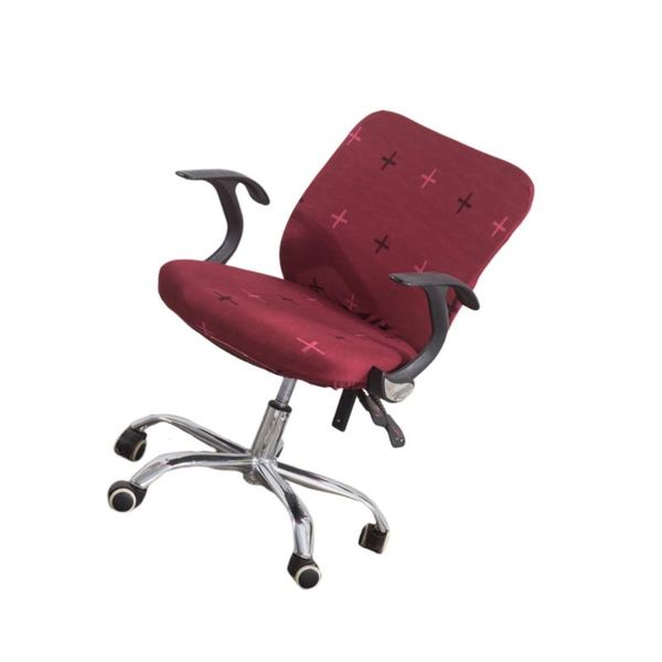 

armchair slipcover simple pattern removable type stretch computer office chair cover protector (deep red chairback w covers