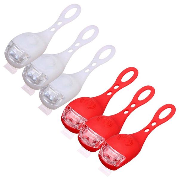 

bike lights 6pcs bicycle front cycling safety led lamp rear wheel silicone waterproof accessories tadpole