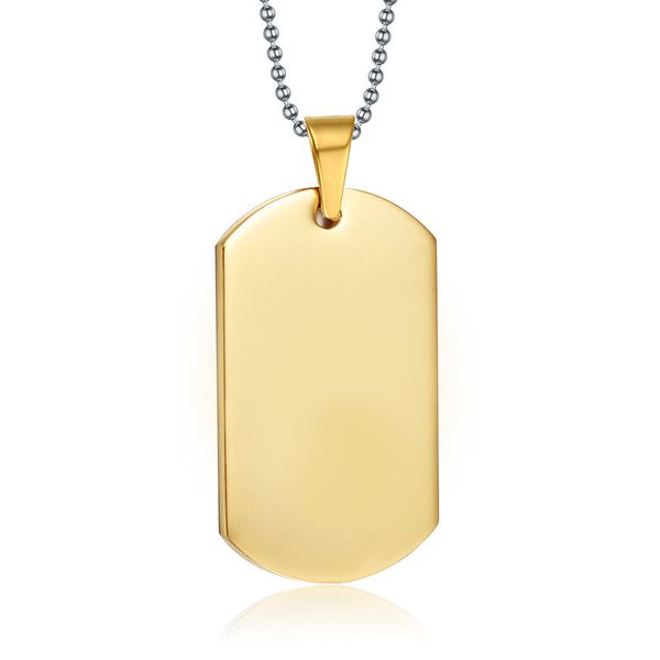 

military men's necklace titanium steel pendant dog tag gold laser carving personal accessories