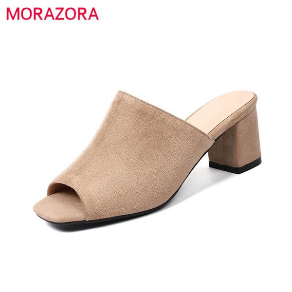 

dress shoes morazora 2021 women pumps high heels summer mules woman party prom, Black