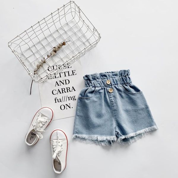 

summer arrival girls hight waist denim shorts kids bud girl short, Black