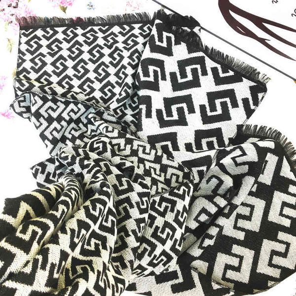 Chapéu lenço scarf setwind imitação cashmere feminino outono e inverno quente borla letra letra xaile vermelho transmissão ao vivo estudantes