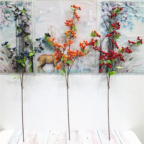 

nice 3 branches artificial foam berry fruit berries stamen christmas decoration diy candy gift box party