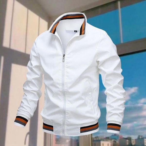 

men's jackets spring and autumn sports outdoor jacket stand collar loose casual windbreaker bomber men, Black;brown