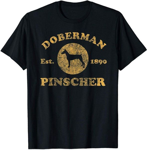 

vintage doberman pinscher est. 1890 doberman dog gift t-shirt size m-5xl, White;black