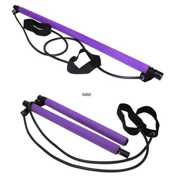 

yoga resistance band pilatesstick muscle toning bar indoor fitness sports elastic pilates stick equipment bands