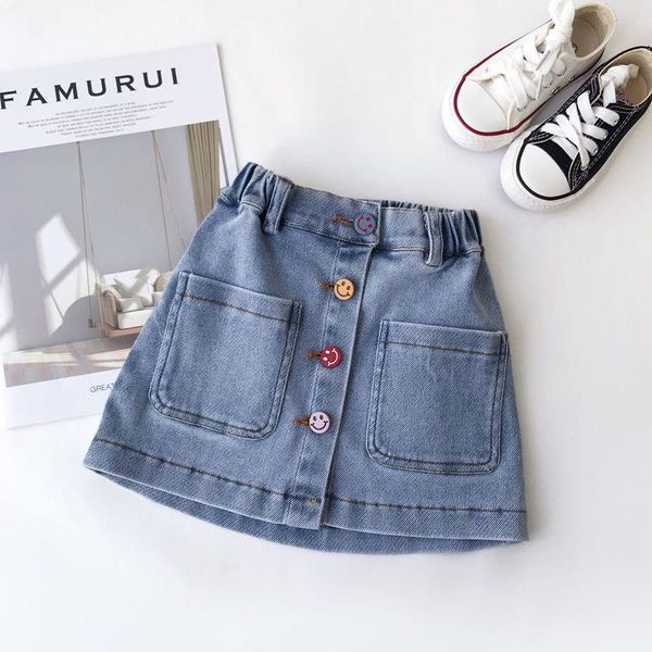 

summer children girls adorable button short culottes denim skirt kids baby girl party mini jeans skirts children's clothing x205