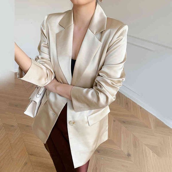

women's suits & blazers [eam] women beige brief temperament blazer lapel long sleeve loose fit jacket fashion spring autumn 2022 1x564, White;black