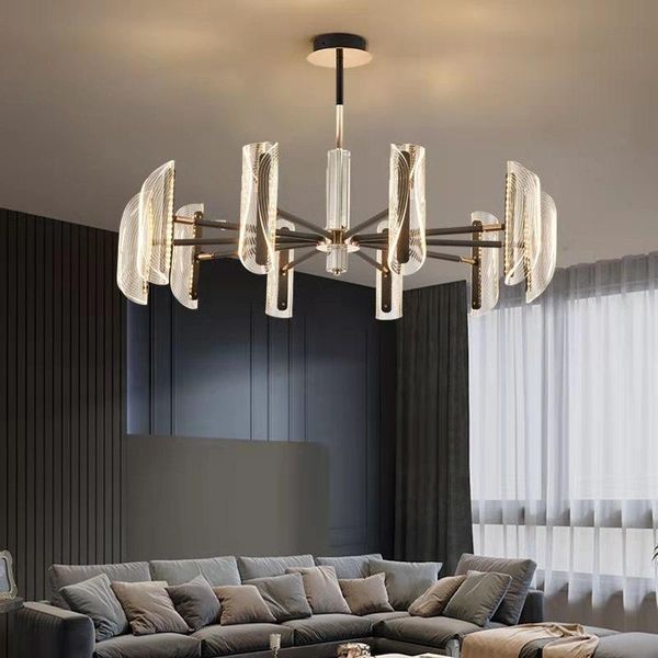 

chandelier living room lamp acrylic bedroom dining pendant nordic design chandeliers