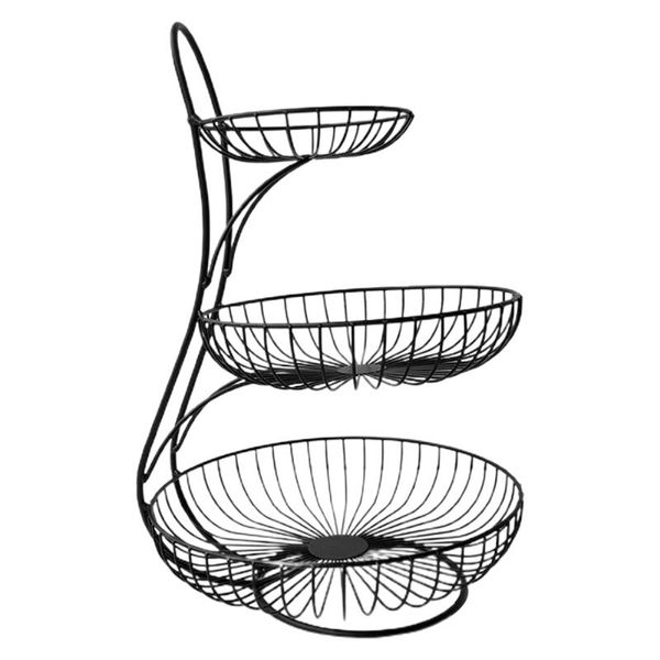 

dishes & plates three-layer dried fruit dish wrought iron snack plate storage rack practical european style minimalist home creativity baske