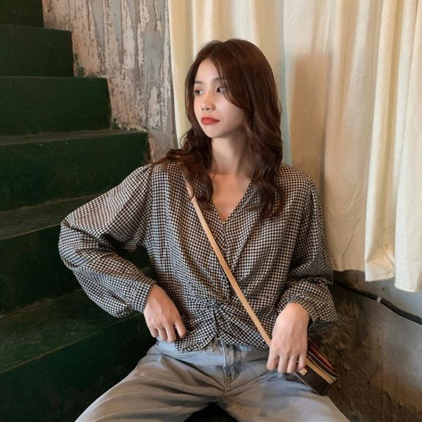 

striped shirts women clothes 2021 plus size loose korean fashion long sleeve blouse orange black turn-down collar women's blouses &, White