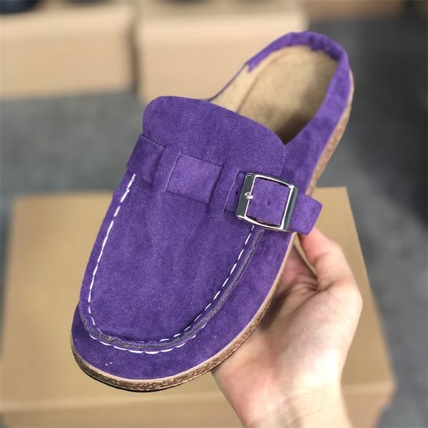 

women scuffs casual shoes sandal round toe platform slippers fashion flat leather shoe summer outdoor beach slipper lady black beige sandals