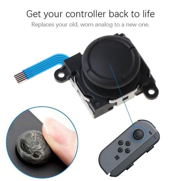 

2pcs 3d rocker joystick analog sensor thumb sticks with 4pcs "y" screws left/right gamepad repair parts kit for switch ns n1hd gam