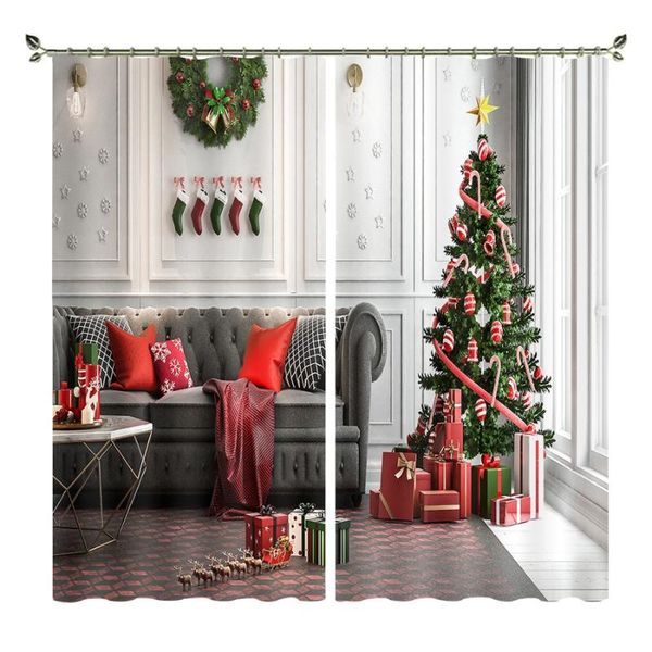 

curtain & drapes babson simple house christmas tree 3d digital printing diy advanced custom po
