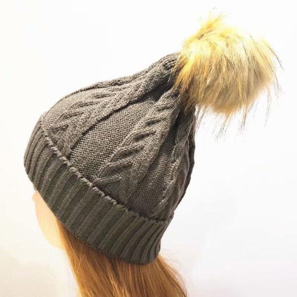

beanie/skull caps 2021 autumn/winter knit hat woolen ball cap -selling women's hats for women winter, Blue;gray