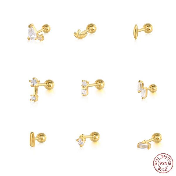 

100% real 925 sterling silver piercing earring bee colorful zircon stud for women wedding anniversary fine jewerly, Golden;silver