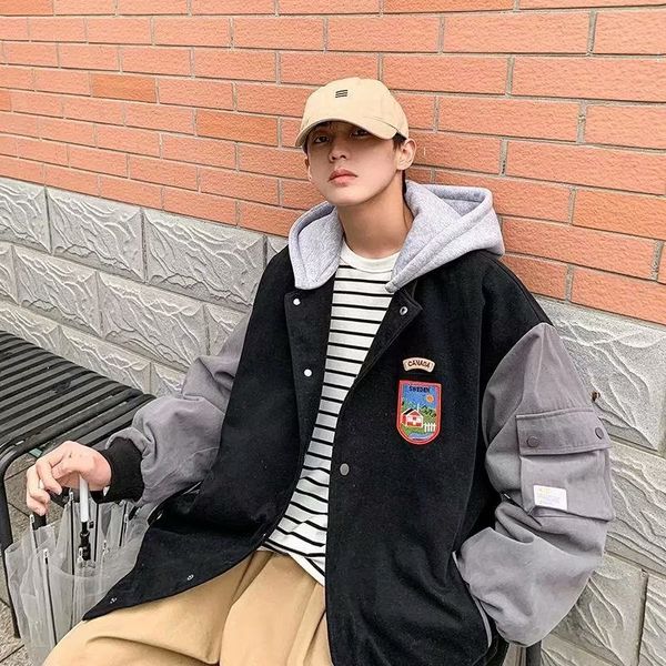 

men's coat loose et korean fashion hooded baseball suit spring and autumn youth student leisure, Black;brown