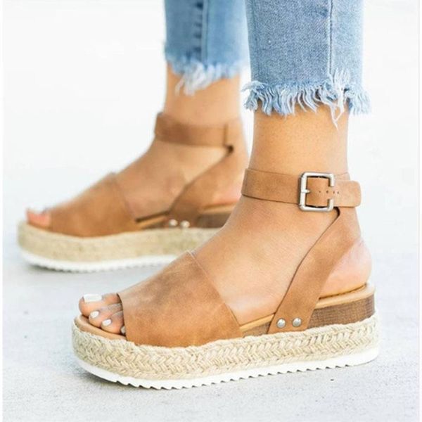 

gnome wedges shoes women espadrilles high heels sandals summer 2021 flip flop chaussures femme platform plus size, Black