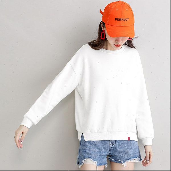 

women casual long sleeve pullover sweatshirt winter warm hoodies, Black