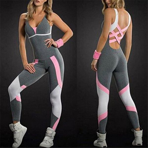 

seamless sports gym fitness womens rompers workout skinny backless overalls, Black;white