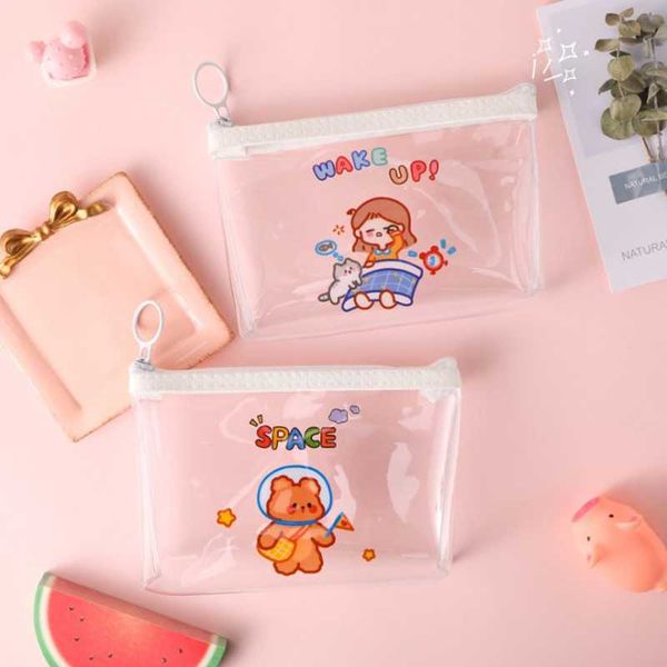 

mini transparent small wallet coin purses bag handbag cosmetics storage pouch girl boy student cute bags
