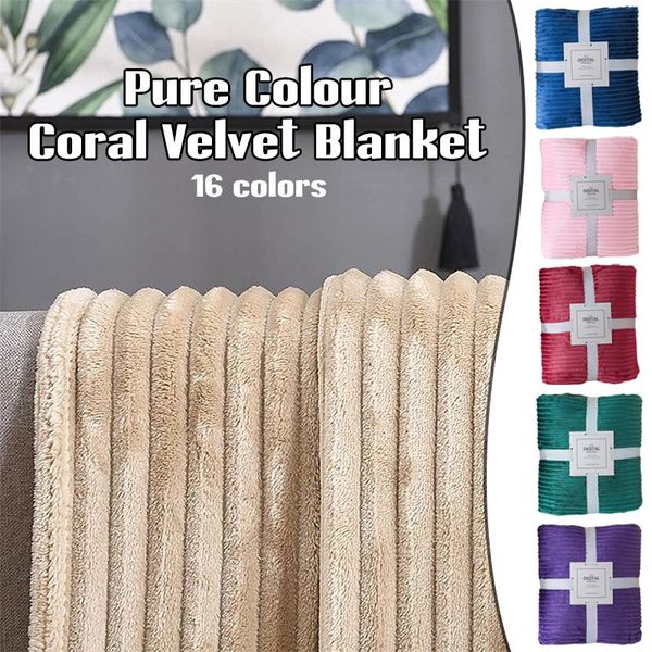 

blankets nordic style solid striped throw blanket flannel fleece super soft winter warm fluffy bed linen bedspread sofa decor