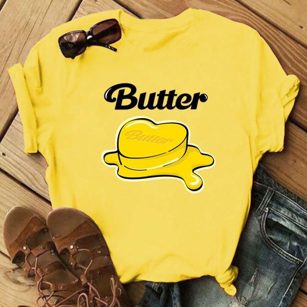 

women's t-shirt korean version of kpop butter printed yoongi shirt teen clothes cool, White