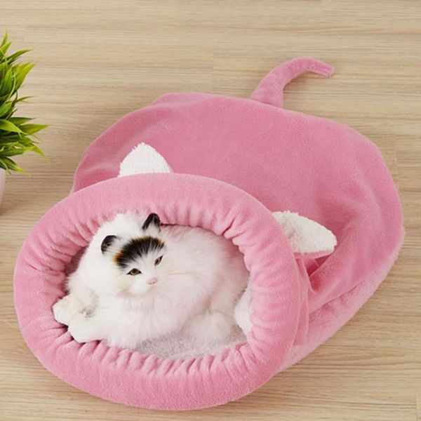 

soft warm sleeping dog bed pets winter fleece cat bag for puppy small dogs mat kennel house vj beds & furniture