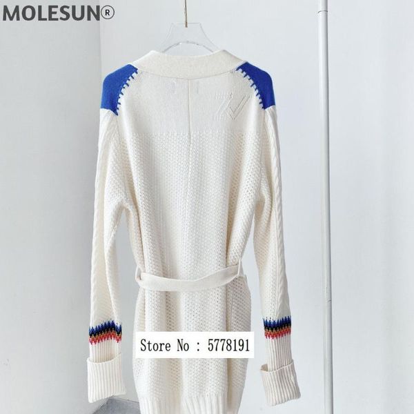 

women's knits & tees beige cachemere cardigan women long letter embroidered back oversized sleeves cape coat knitwears, White
