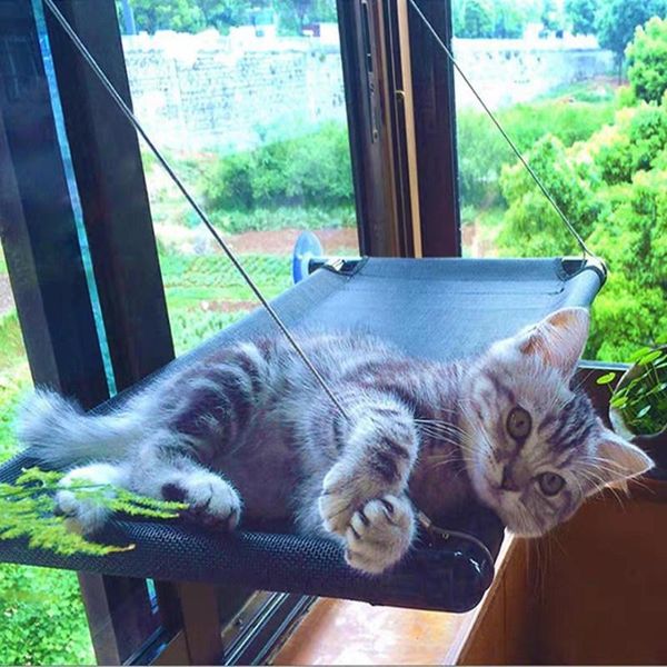 

cat hammock window hanging glass bed for cats sleeping basket pet nest kennels swing beds & furniture