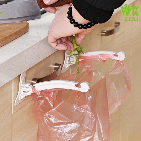 

ly 2 pcs garbage bag holder storage rack cupboard hanging door household kitchen hooks & rails