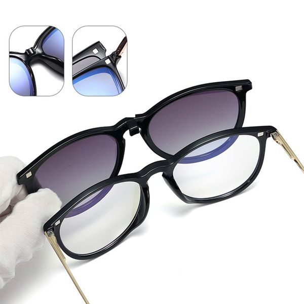 

summer sunglasses optical magnet clip glasses frame women vintage retro round fashion 2 in 1 sun glasses woman 2021, White;black
