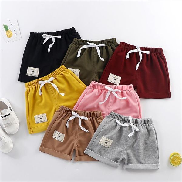 

childrens shorts for girls clothes casual toddler baby boy summer pants candy color kids beach short sports cotton, Black