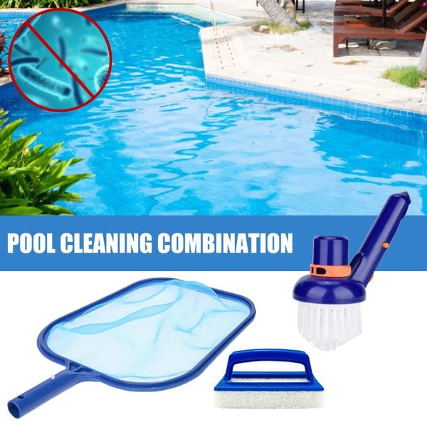 

pool & accessories swimming cleaning set handheld brush sponge shallow water leaf net