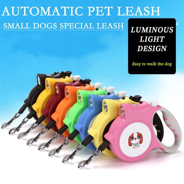 

dog collars & leashes pet supplies out portable automatic retractable tractor fashion with light night walking rope traction belt