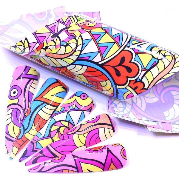 

15x4cm retro nail foil for manicure uv gel polish sticker colorful flowers design adhesive decal art decoration wraps1, Black