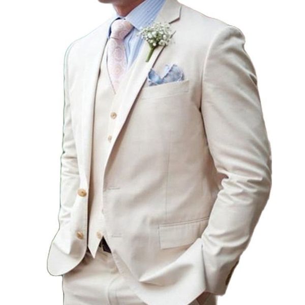 

men's suits & blazers classic male smolking suit groom fine and culine evening s for beige men beach wedding tuxedo pro, White;black