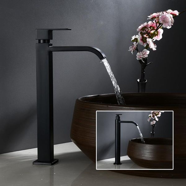 

bathroom sink faucets basin faucet only cold black tap tall 304 stainless steel for water