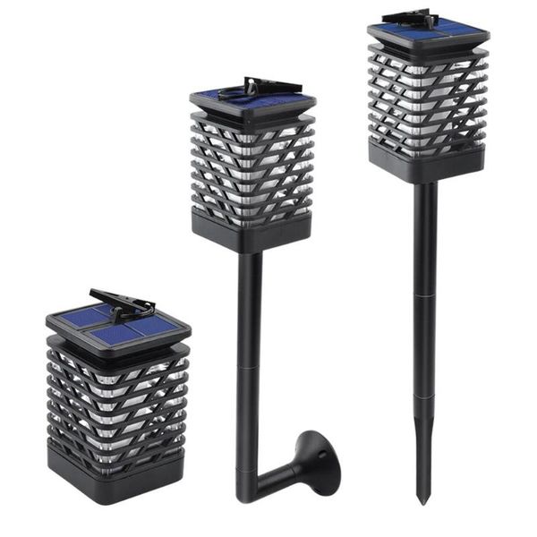 

solar lamps energy flame torch lamp plastic 12 led light control lawn courtyard fence outdoor pluggable waterproof clip lighting
