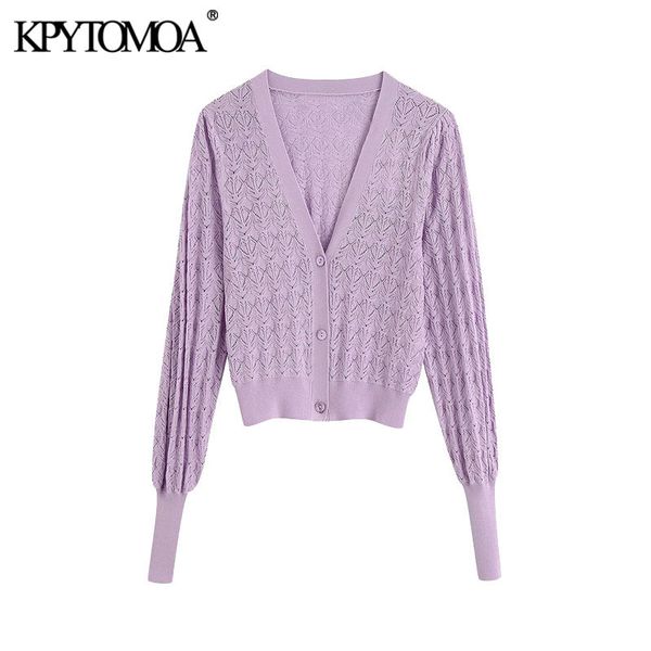 

women fashion button-up cropped knitted cardigan sweater vintage v neck long sleeve female outerwear chic 210416, White;black