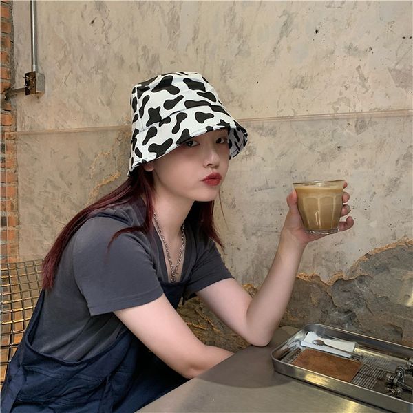 

hat women's leisure cow pattern fisherman's fashion in spring and summer, Blue;gray