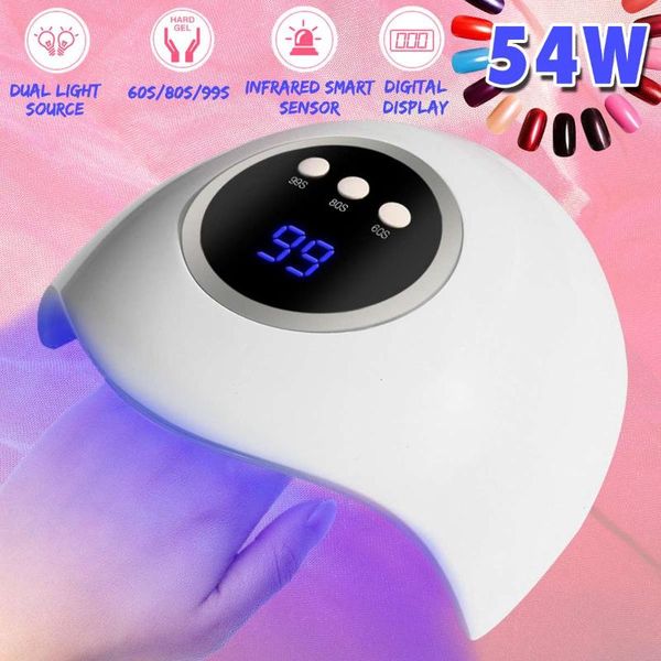 

nail dryers 54w dryer for led uv lamp display 30/60/90s times drying gels polish varnish dry 18 leds manicure