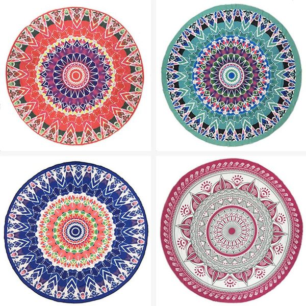 

yoga blankets variety of colors beach towel microfiber brushed soft round printed without tassels wear-resistant durable texture