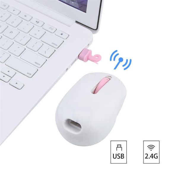 

mice portable mini mute mouse wireless rgb lighting 2.4ghz 1200dpi cute pig creative design