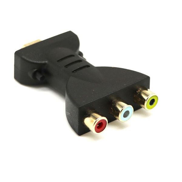 

smart power plugs black -compatible male to 3 rca female composite av audio video adapter converter gold-plated plug and pure copper