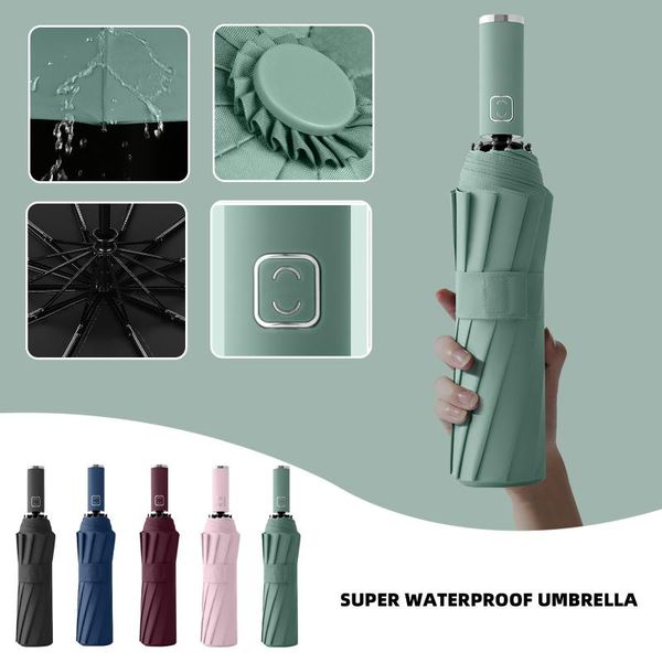 

umbrellas folding travel windproof 12 ribs anti-uv automatic reverse