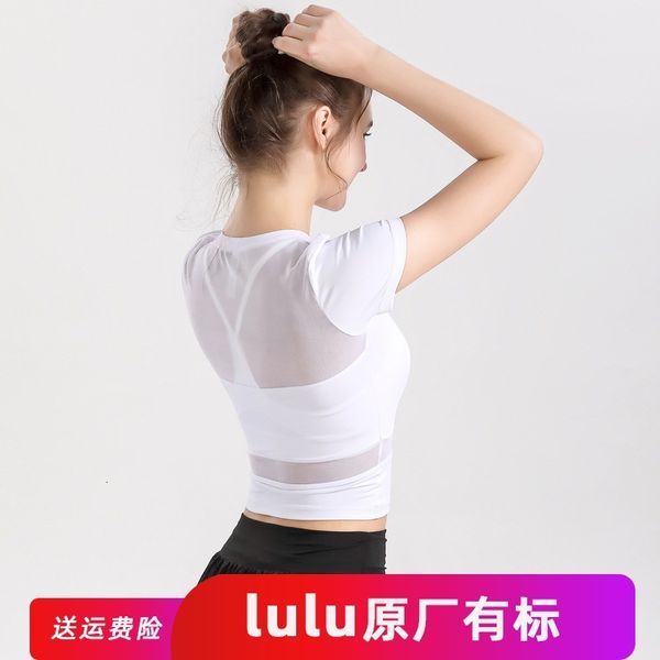 

Original Standard Sports Top Women's Elastic Training Running Fast Dry T-shirt Corset Short Sleeve Yoga Suit, Gray