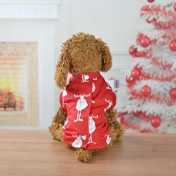 

dog apparel puppy xmas cute elk vest soft cat clothes pet dogs christmas costumes